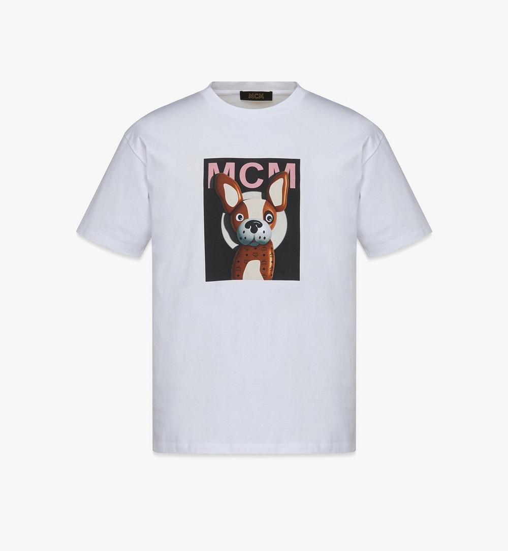 오가닉 코튼 유니섹스 M Pup 머그샷 프린트 티셔츠 1